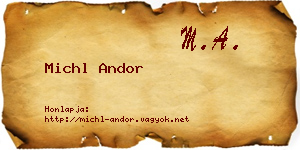 Michl Andor névjegykártya
